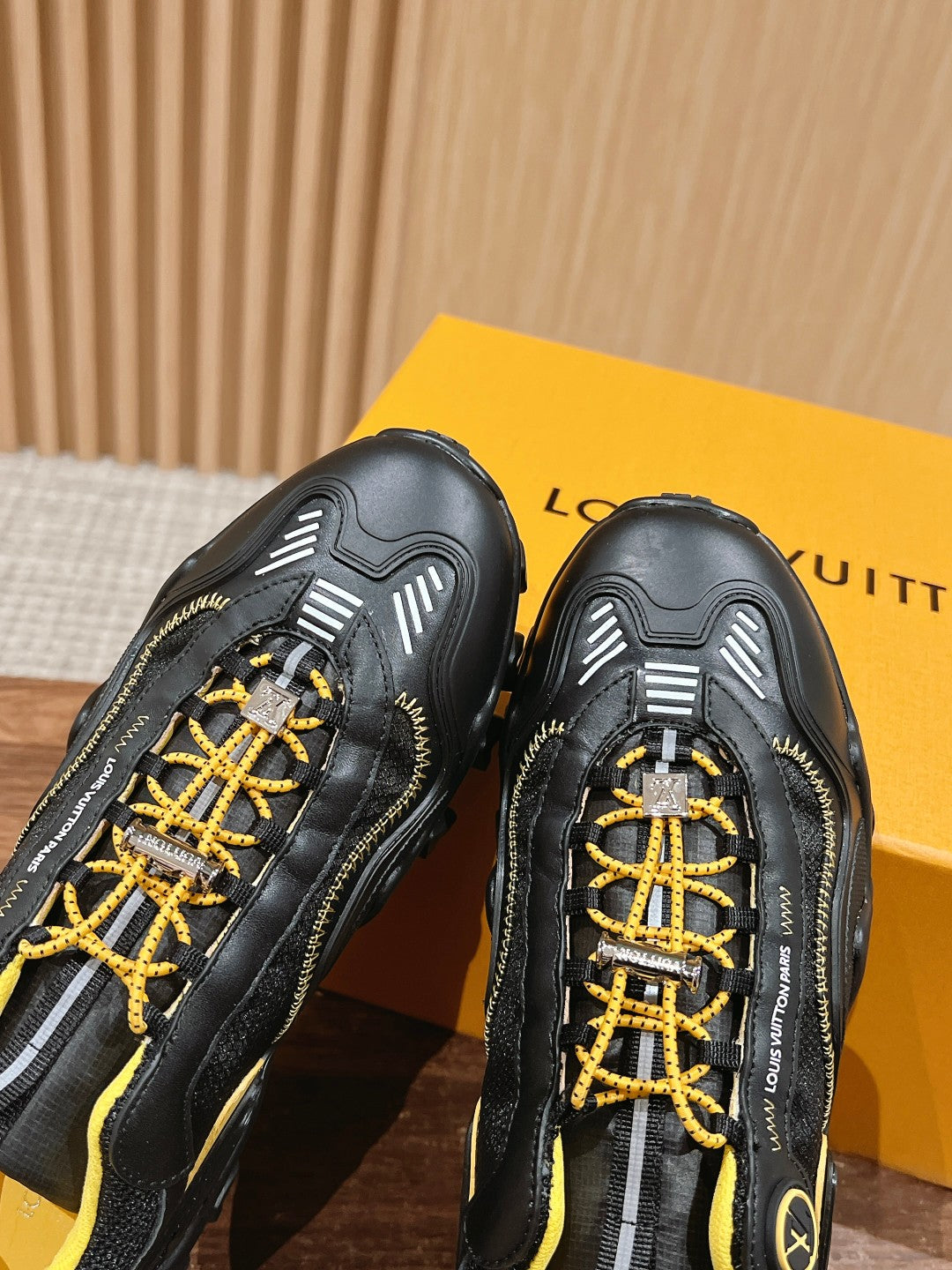 LV Rush Sneaker Black Mix Yellow Cowhide