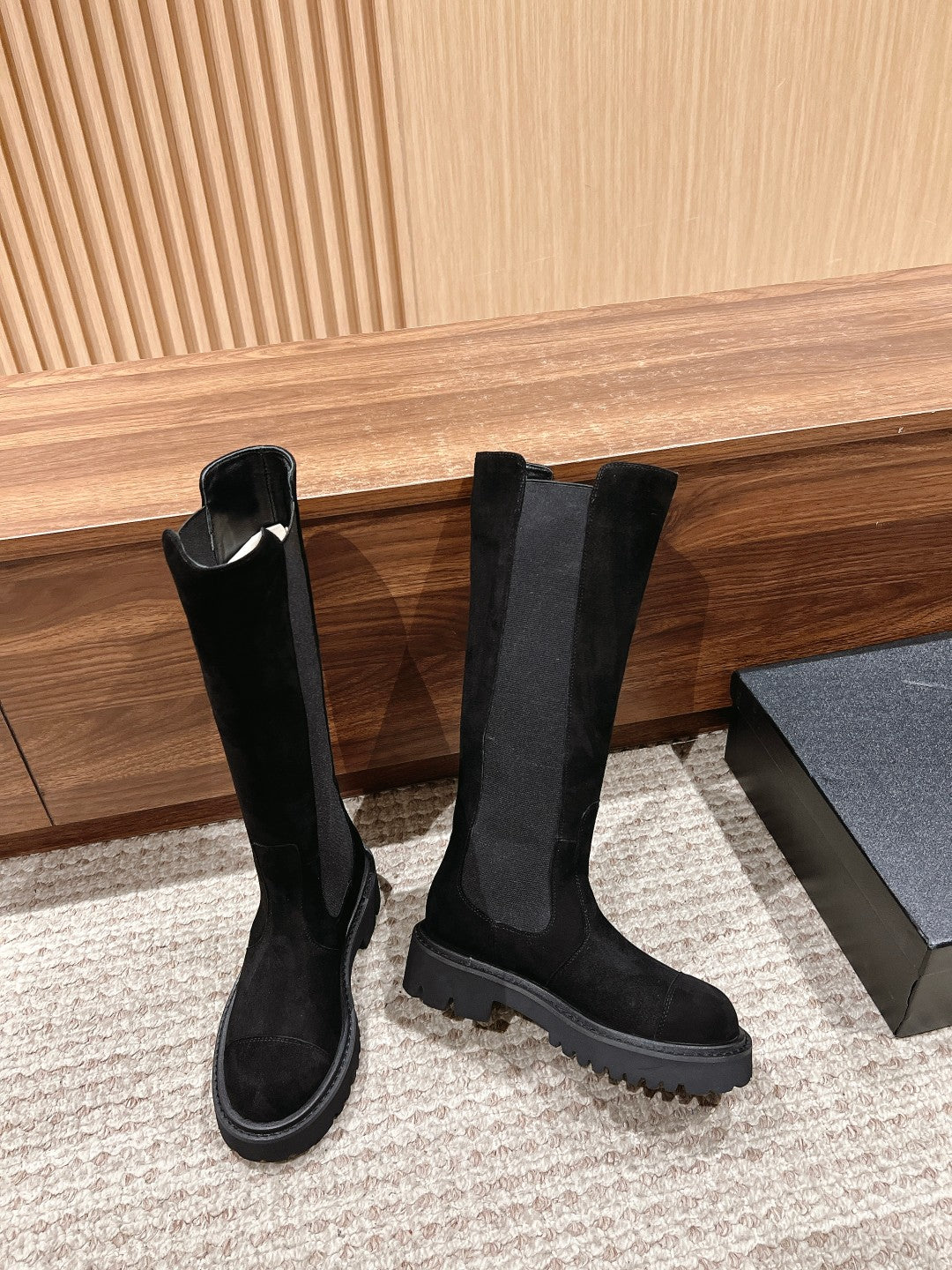 CC Chelsea High Boots Black Suede 937070