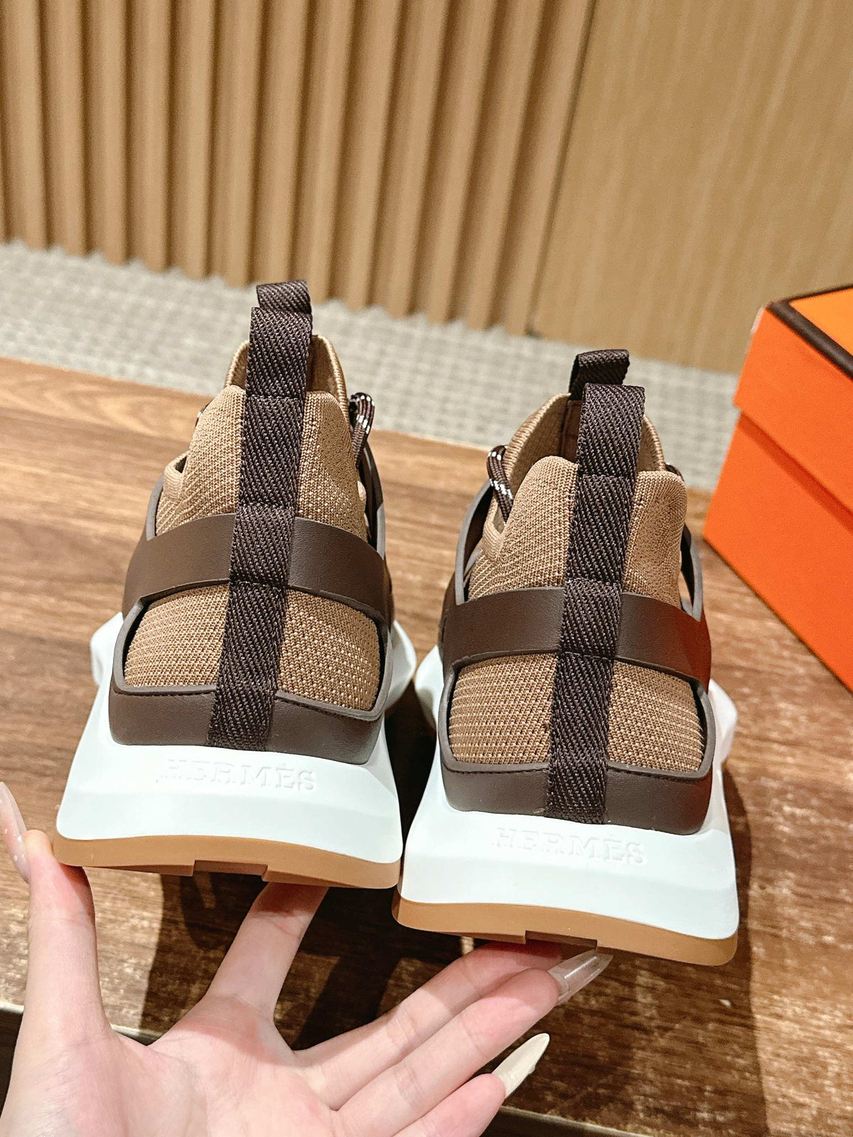 HM Katana Sneaker Brown Calfskin 317598