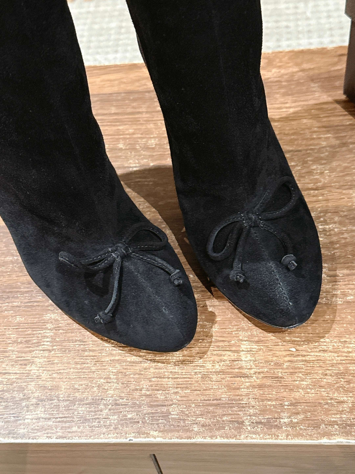 ALAIA high-heeled short boots black suede 386011