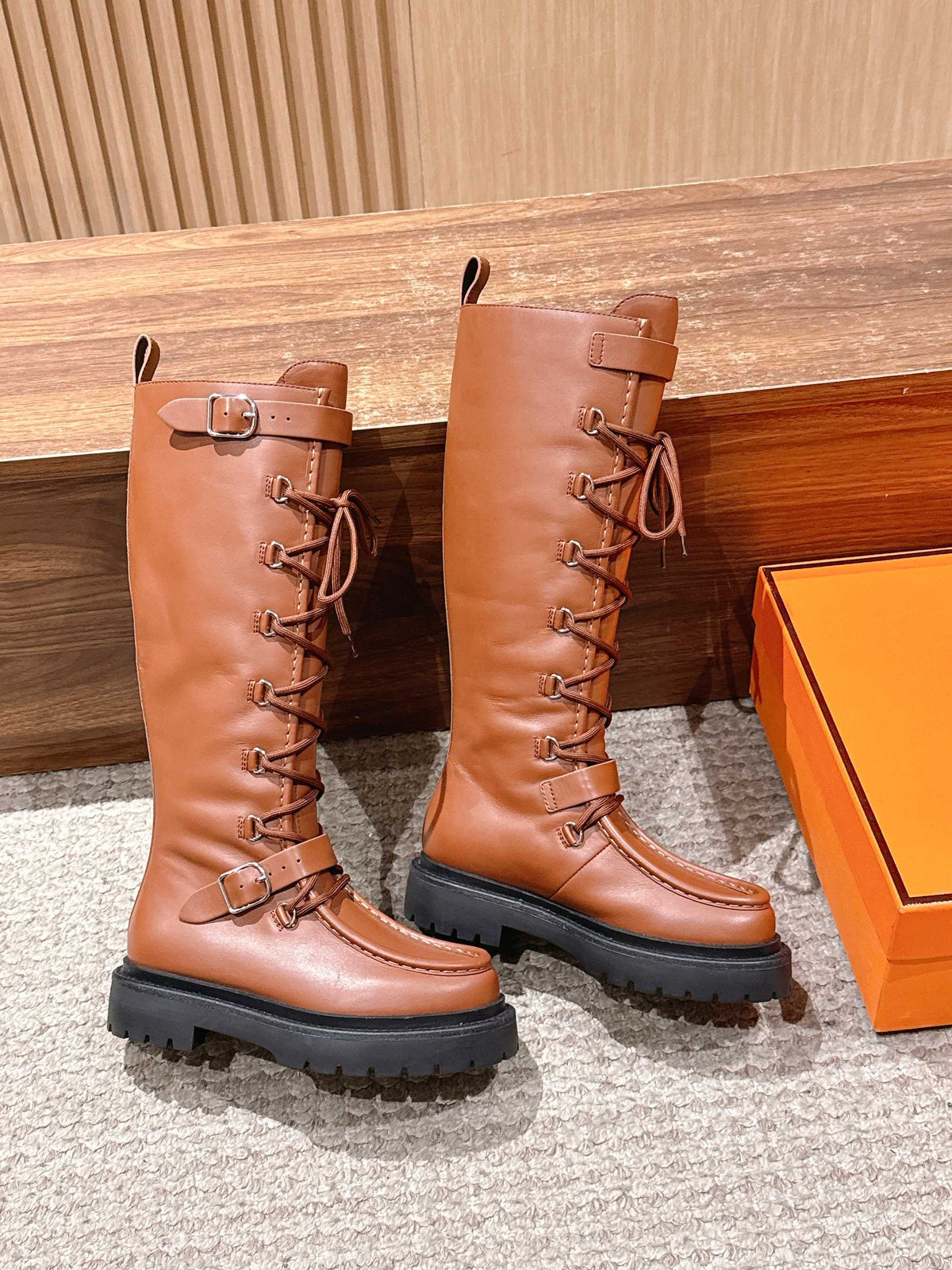 HM 25 High Boots Brown mix Black Calfskin 512528