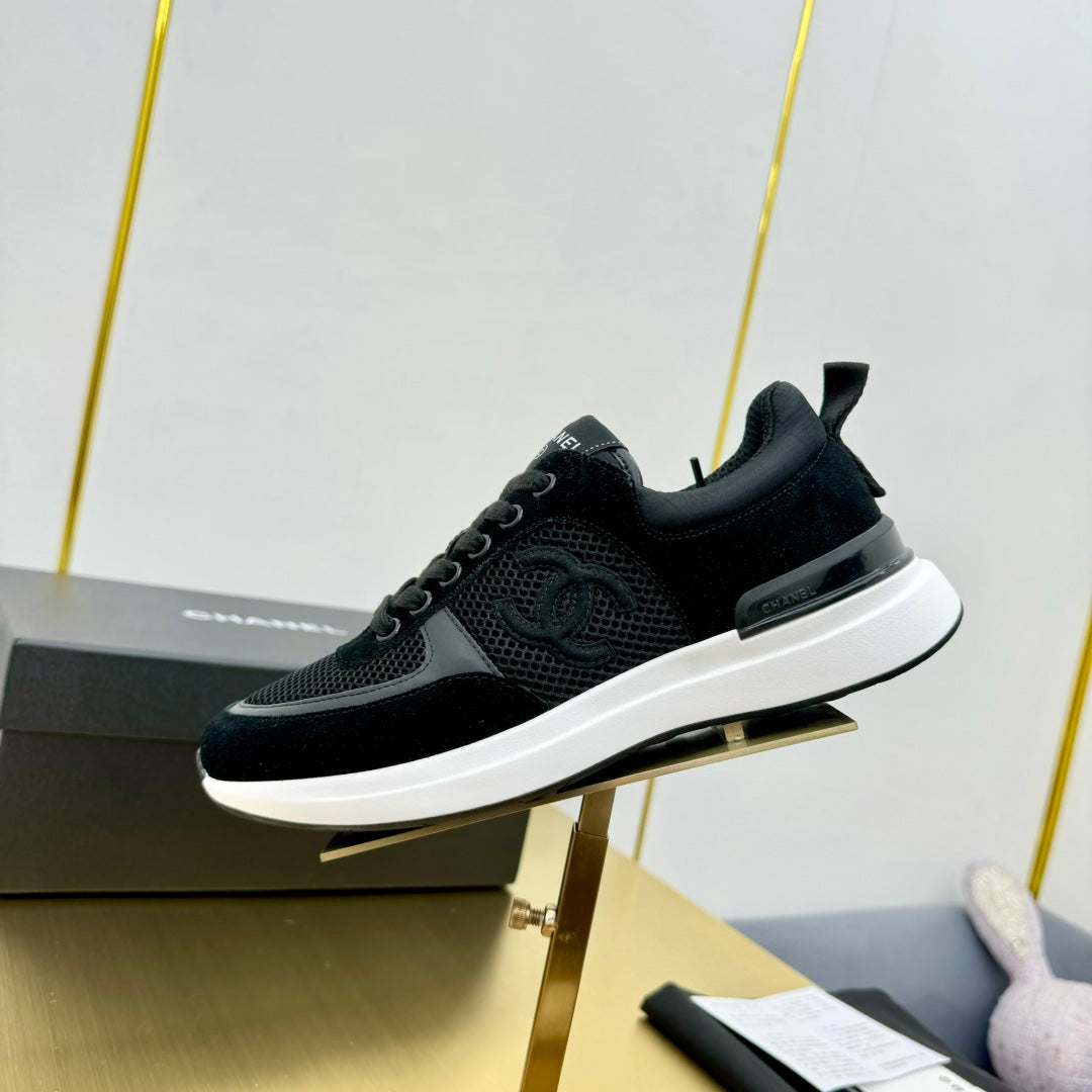 CC LEISURE SNEAKER BLACK VELVET MIX BREATHABLE MESH
