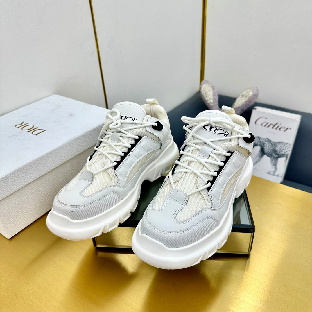 CD Sneaker 50mm In White Mix Azureish White Cowhide And Mesh Fabric 111473