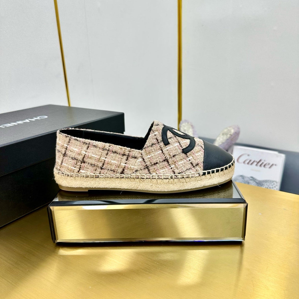 CC 25s Slipâ€“on Espadrilles Pink Nude Tweed 297823