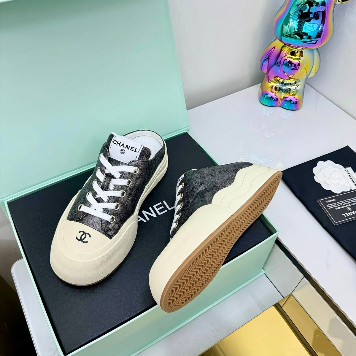 CC 25 Mules Sneaker Black Streak Calfskin 331182