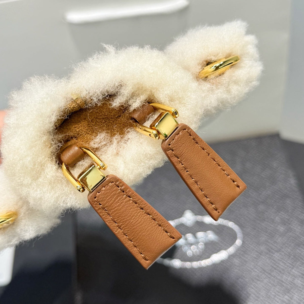 Prada Soft Robot Shearling Bag Charm