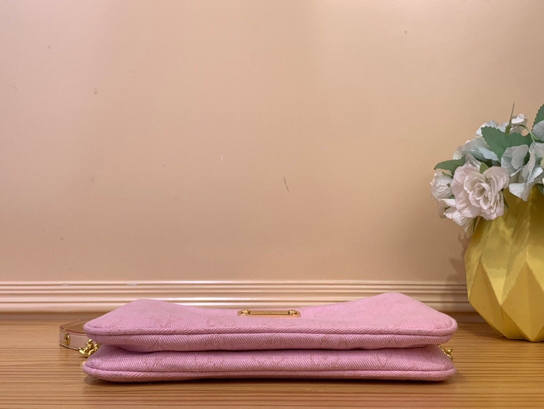 LV Liv Pochette Hr Pink Pastel Monogram Denim 205437