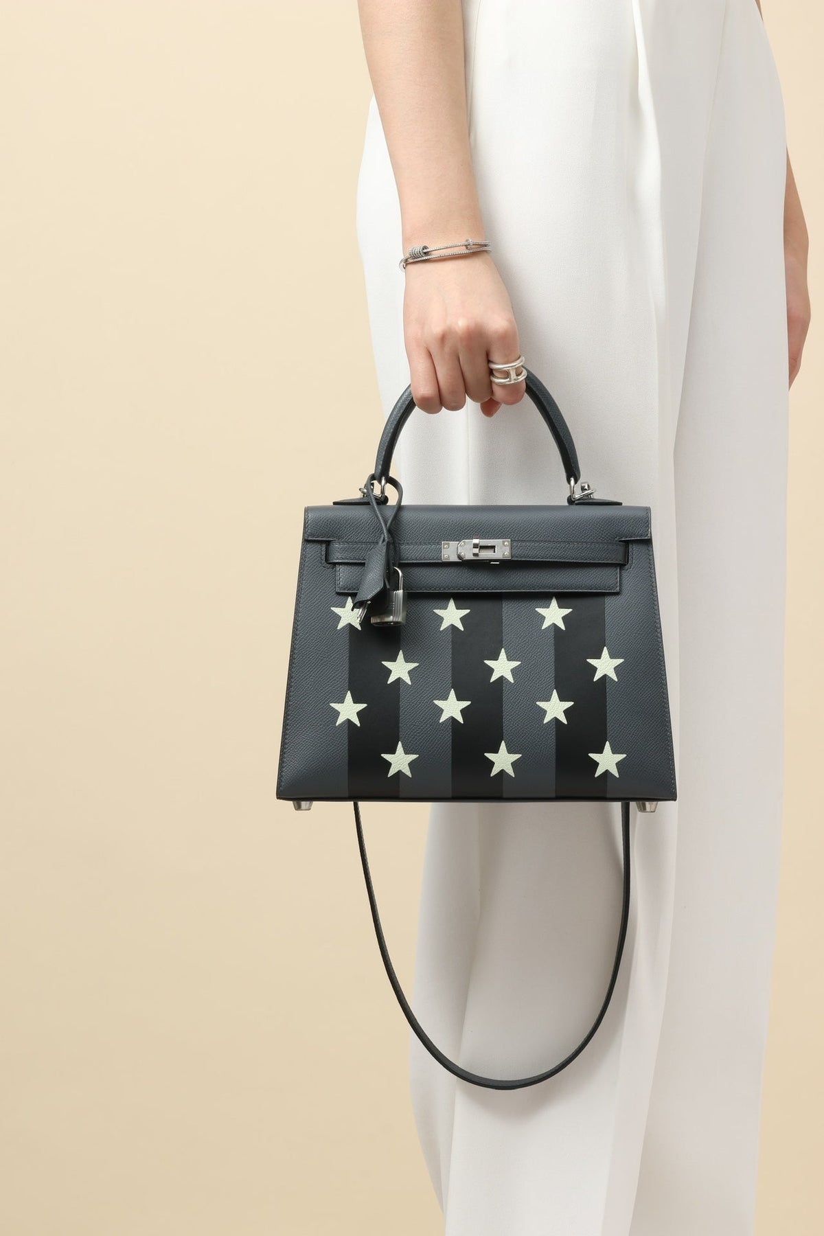 High-end Hermes 2026 Sellier Casaque Etoilee Kelly Bag 25cm Swift Calfskin