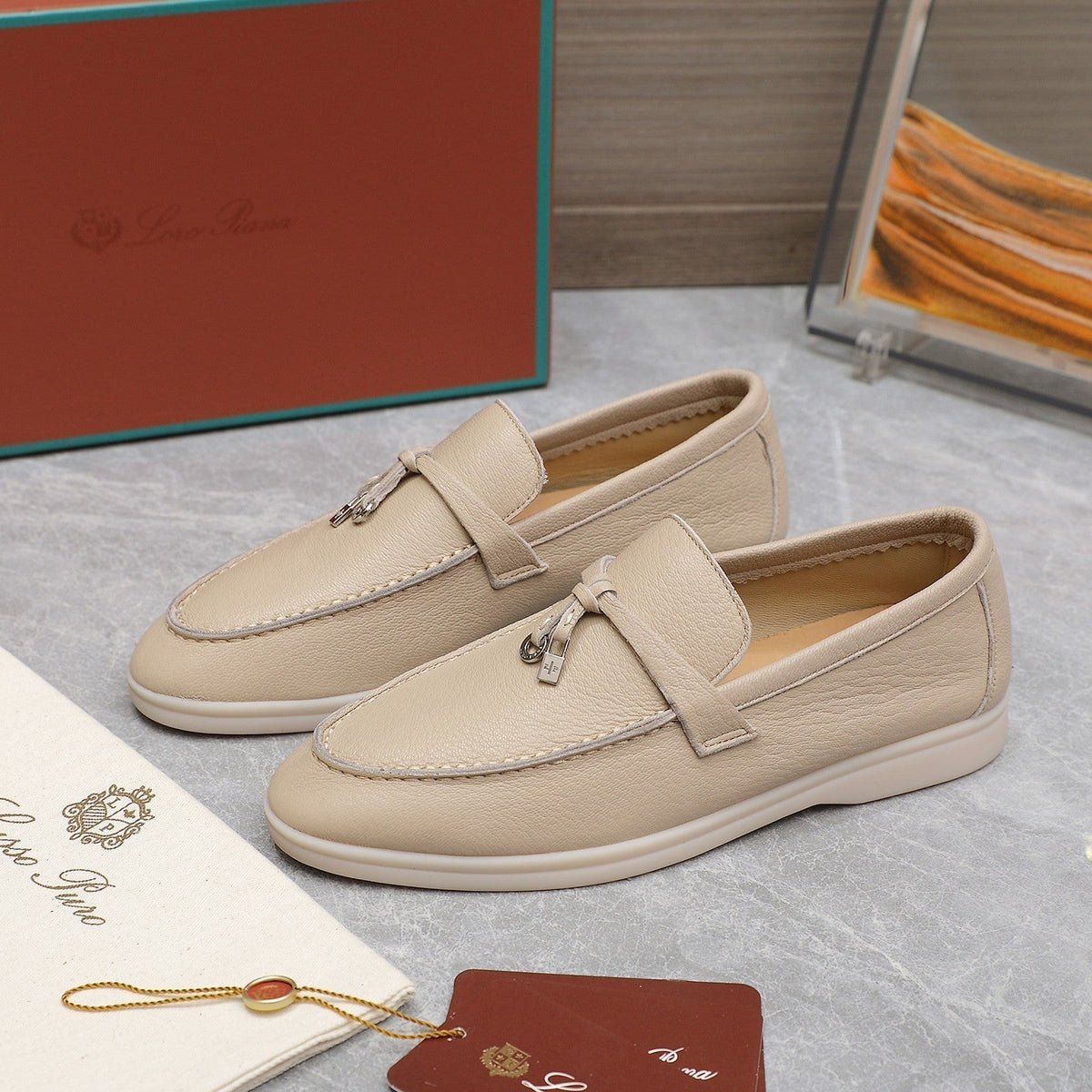 LP SUMMER CHARMS WALK LOAFERS BEIGE LAMBSKIN