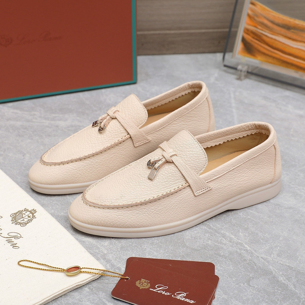 LP SUMMER CHARMS WALK LOAFERS BEIGE CREAM LAMBSKIN