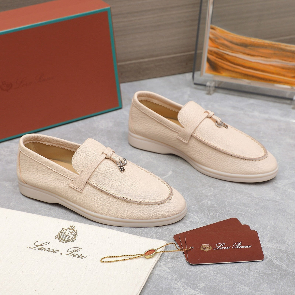 LP SUMMER CHARMS WALK LOAFERS BEIGE CREAM LAMBSKIN