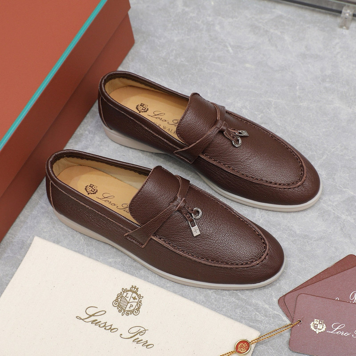 LP SUMMER CHARMS WALK LOAFERS CHOCOLATE LAMBSKIN