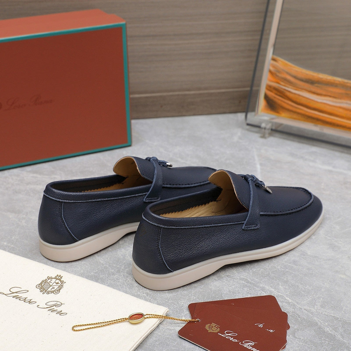 LP SUMMER CHARMS WALK LOAFERS NAVY LAMBSKIN