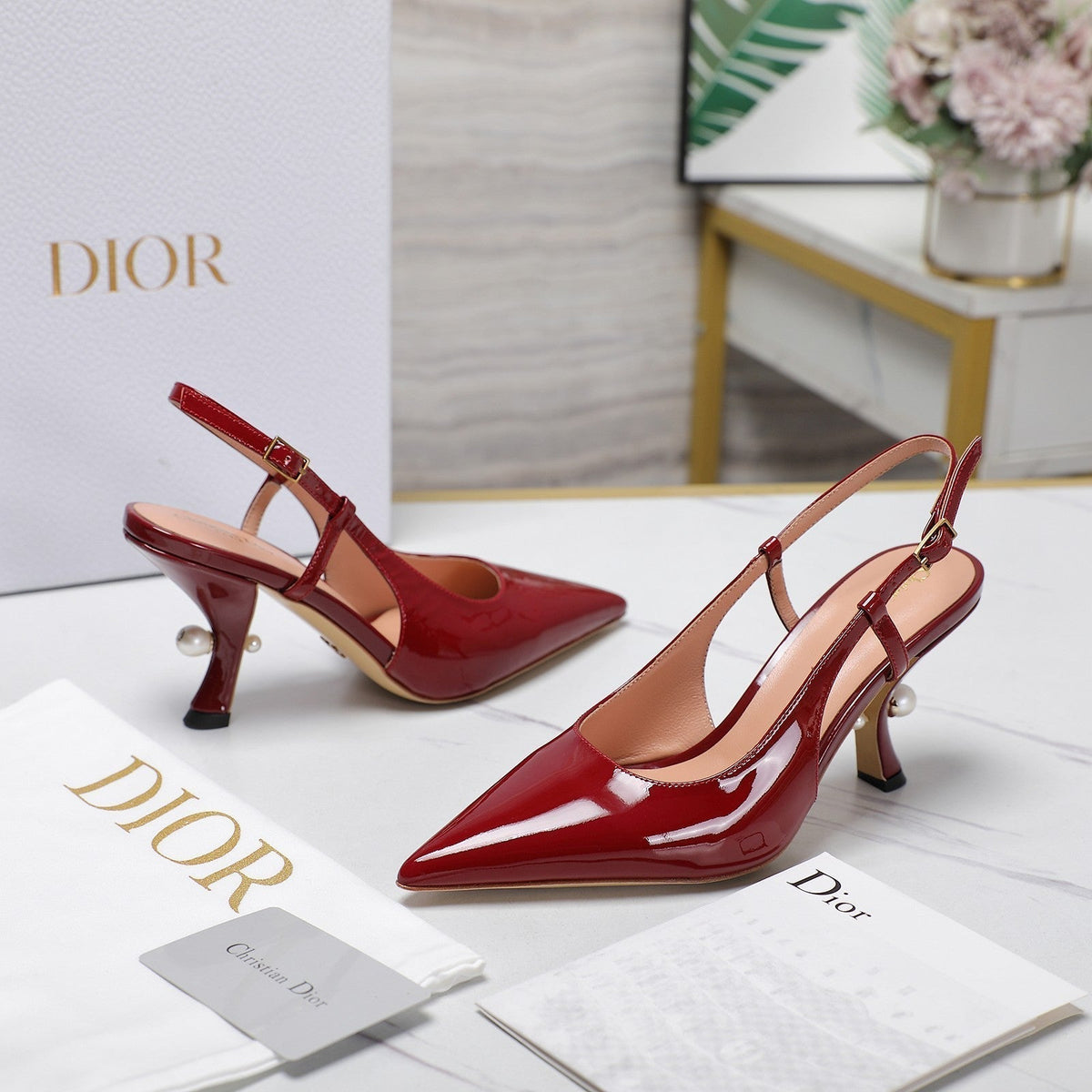CD Tribales Slingback Pump Glossy Red Cowhide