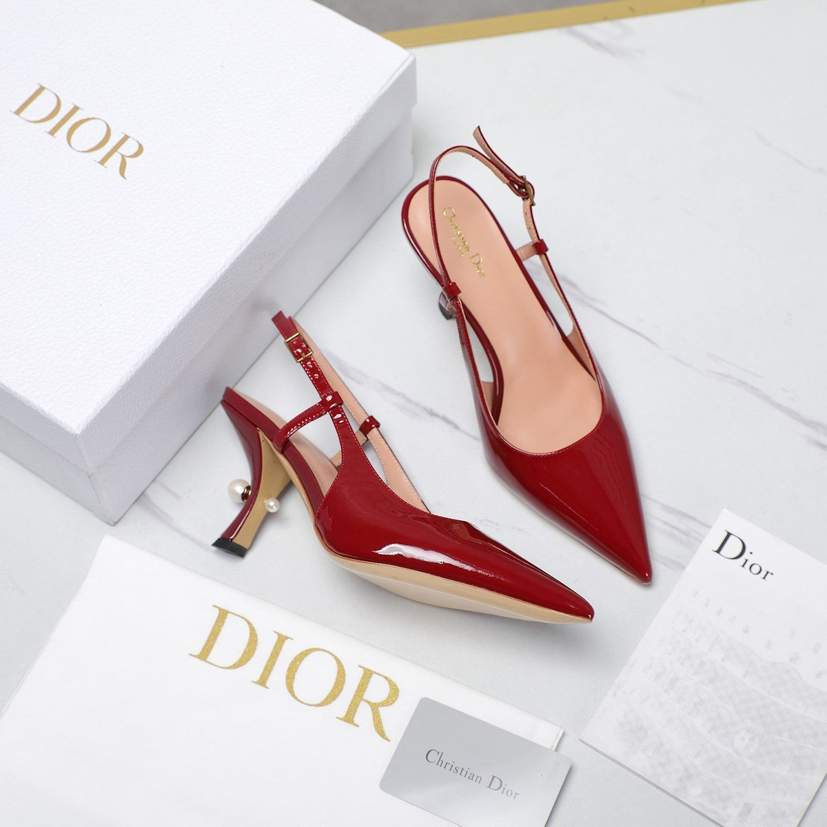 CD Tribales Slingback Pump Glossy Red Cowhide