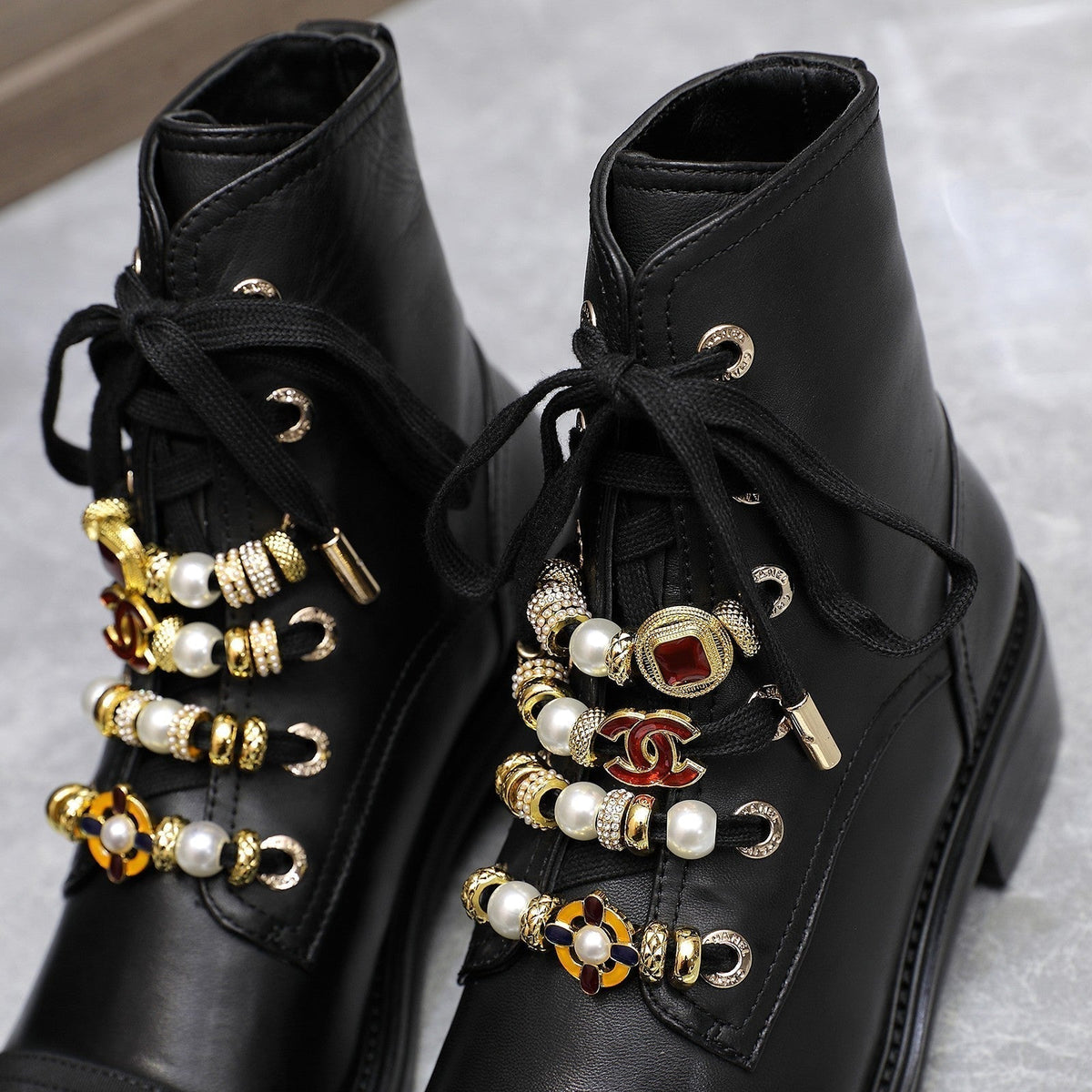 CC Ankle Boots 30mm Black Plain Cowhide