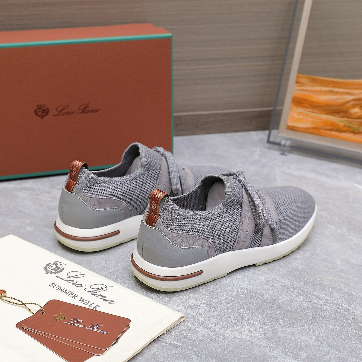 LP lady Flexy Walk  Sneaker Flannel Gray Wool And Calfskin 310449