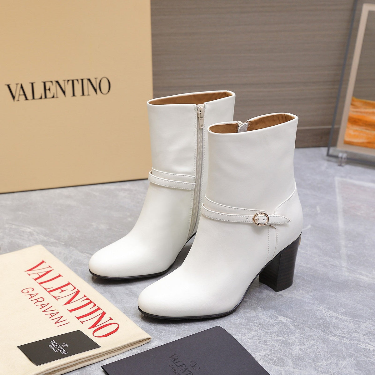 Valentino 2025 Heeled Boot White Cowhide 547596