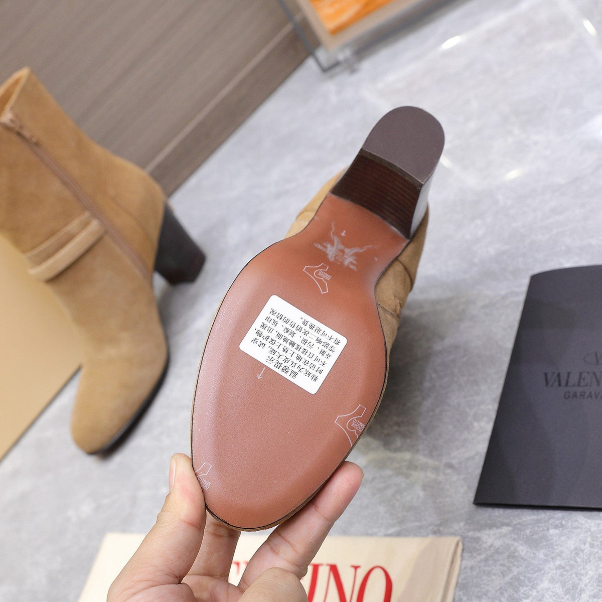 Valentino 2025 Heeled Boot Tan Suede 547598