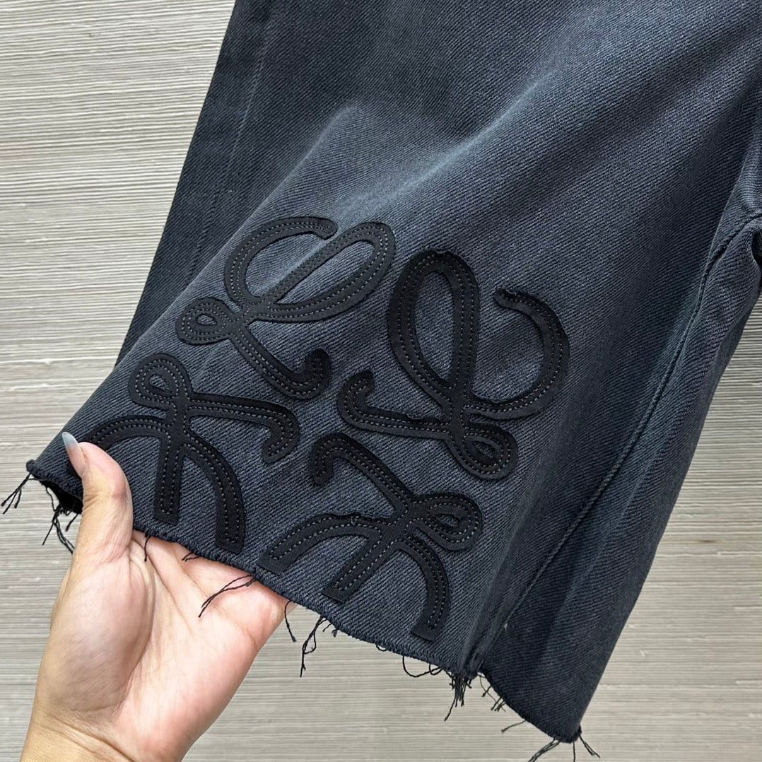 Loewe Short Black Denim Cotton