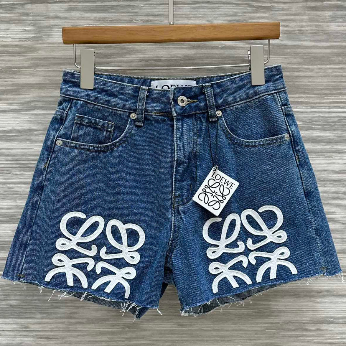 Loewe 25 Short Blue Denim Cotton