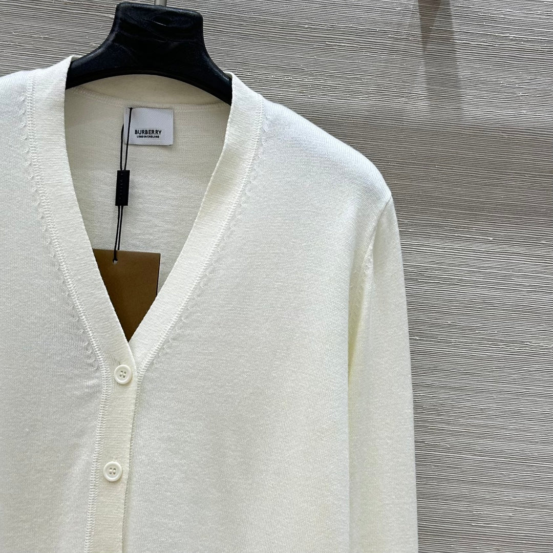 Bur 25 Cardigan Black And White Cashmere
