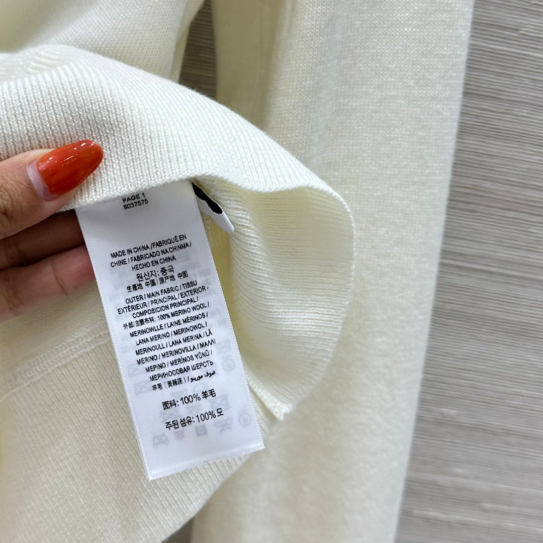 Bur 25 Cardigan Black And White Cashmere