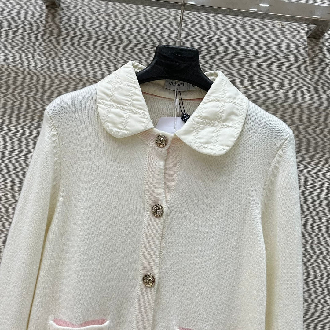 CC 25 Cardigan White Cashmere