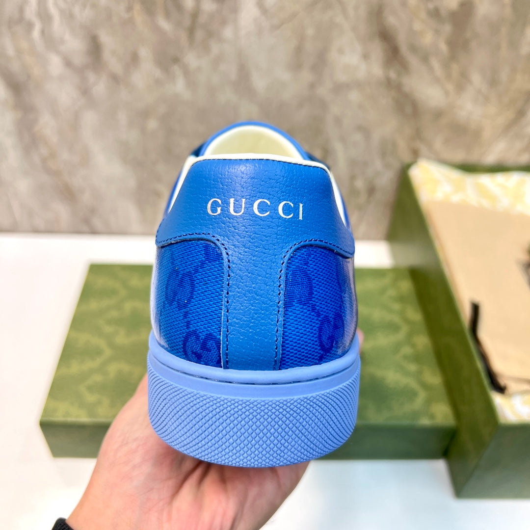 GG Men's ACE Sneaker Blue Calfskin 525957