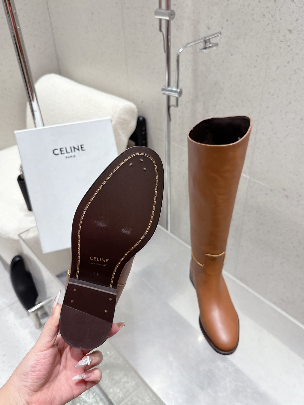 Celine 25 Boot Brown Cowhide 554198