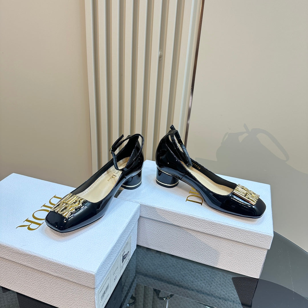 CD Miss Dior Pump 40mm Glossy Black Lambskin