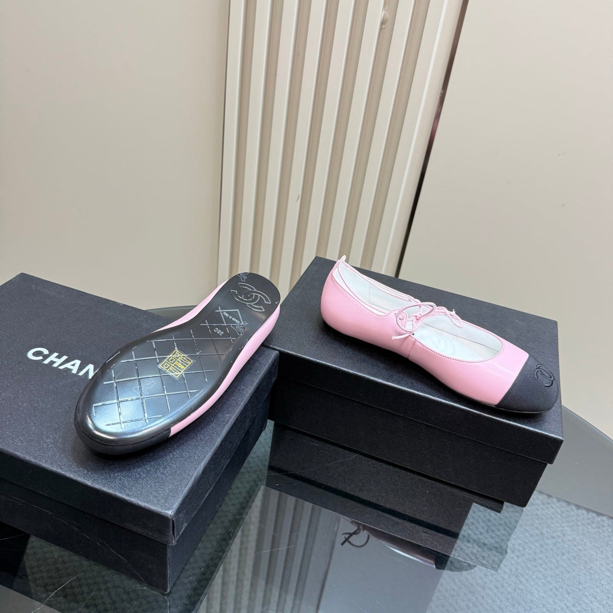 CC 25 Mary Jane Flat Pink Leather with Fabric 239408