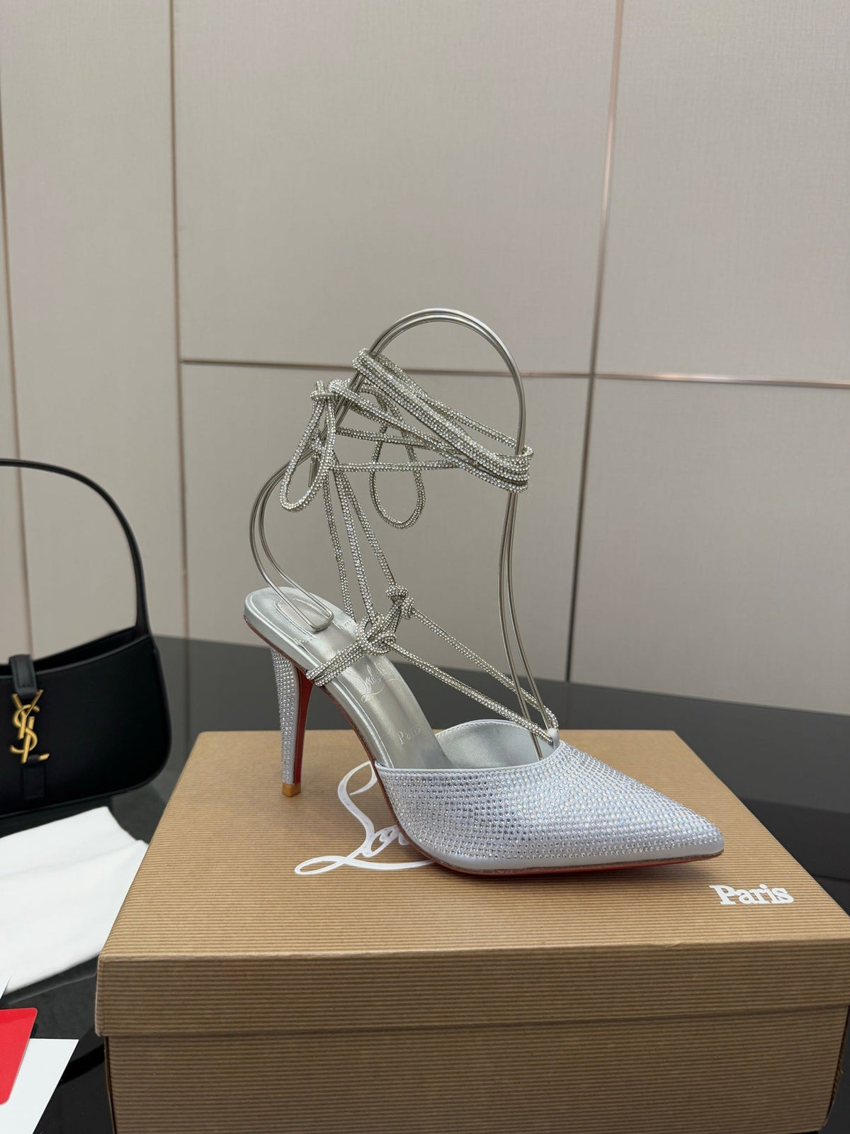 CL Mules Silver 8.5cm Original Material 299878