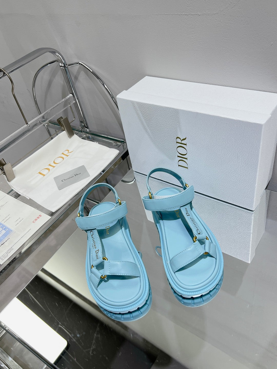 CD D-Wave Sandal In Could Blue Cowhide 100749