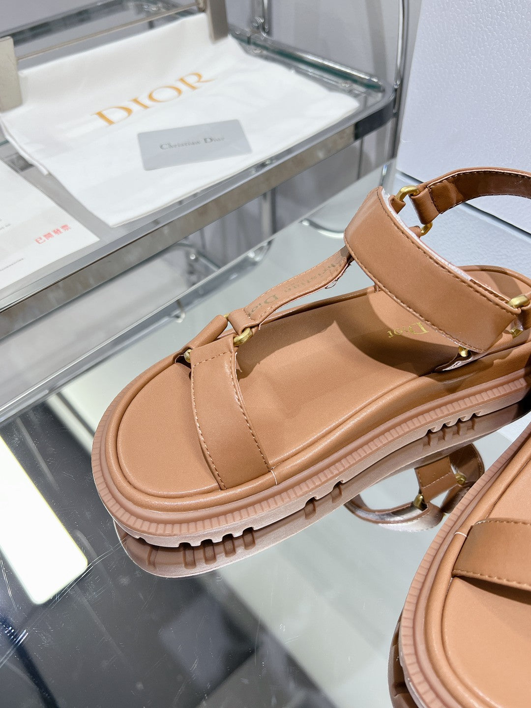 CD D-Wave Sandal In Brown Cowhide 100751