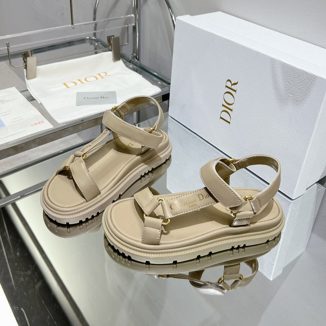 CD D-Wave Sandal In Beige Cowhide 100753