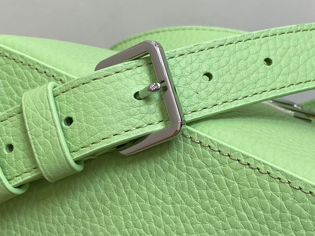 CAPUCINES MINI 21 GREEN TAURILLON TURQUOISE SILVER HARDWARE