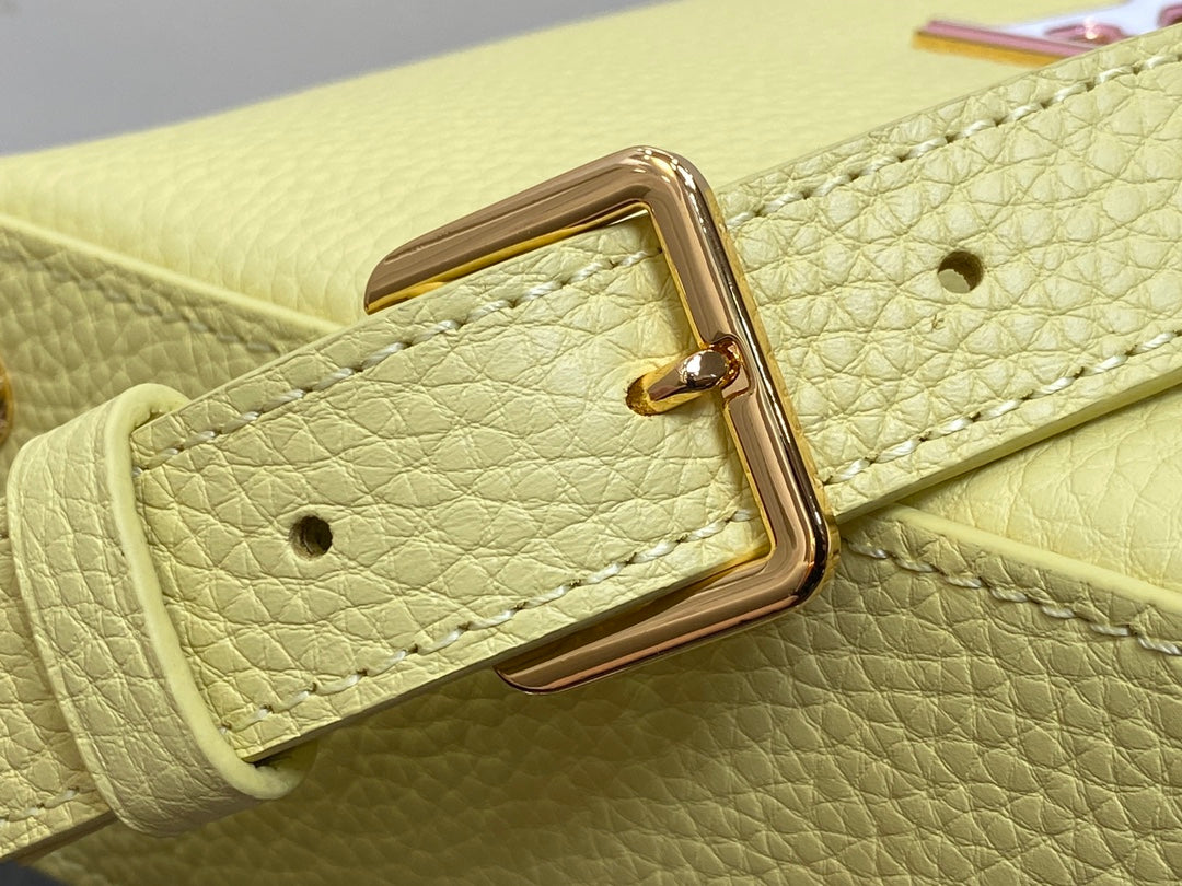 CAPUCINES MINI 21 YELLOW TAURILLON GOLD HARDWARE