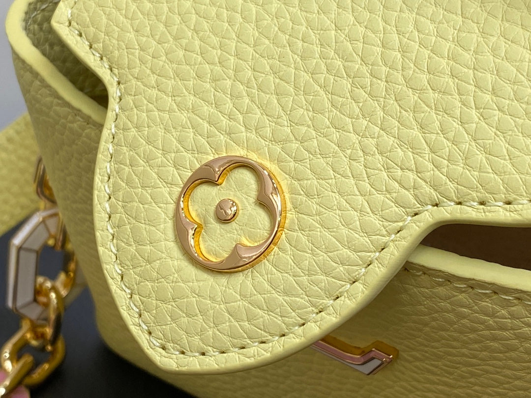 CAPUCINES MINI 21 YELLOW TAURILLON GOLD HARDWARE