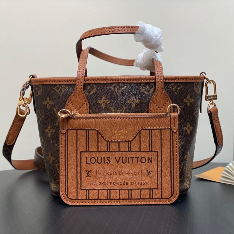Neverfull 24 Bandoulière Inside Out BB Brown Calfskin