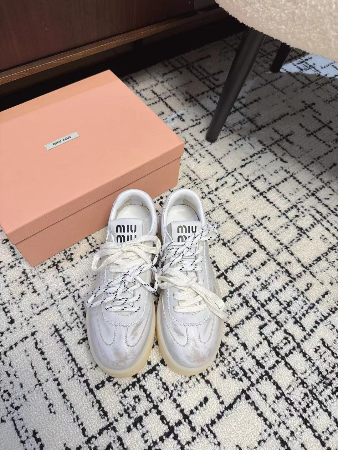 Miu Sneakers Smoke White Leather
