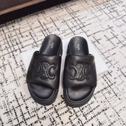 CELINE 25C BLOCK SLIDE BLACK SHEEPSKIN 233708