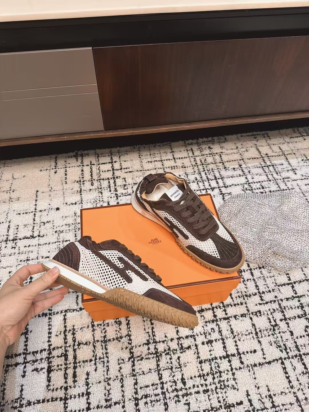 HM 25 Jet Sneaker Brown Mesh Cowhide 318022