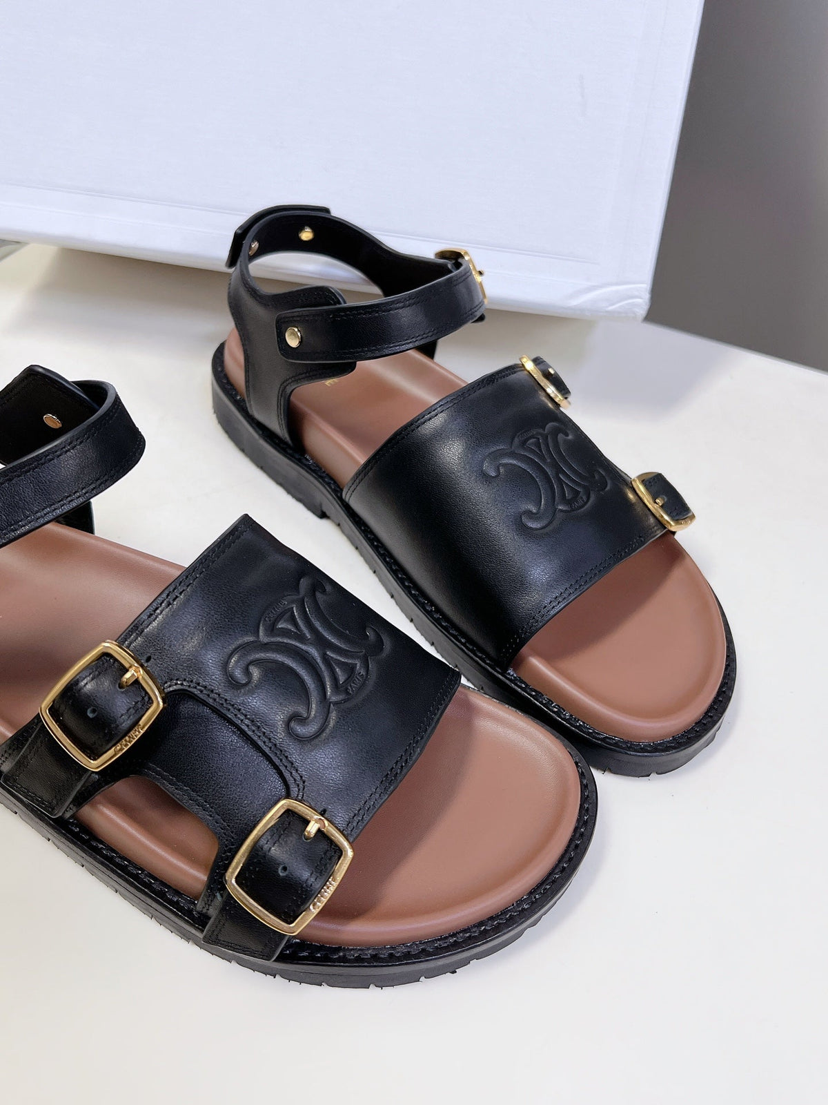 Celine 2026 Clea Triomphe Sandals Cowhide 795153