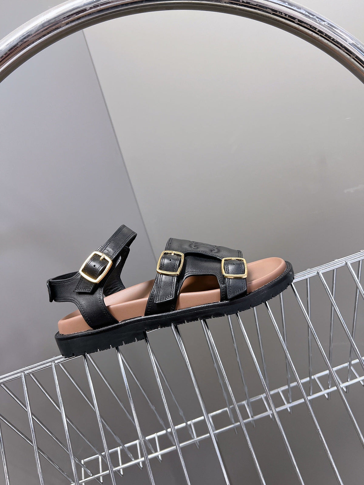 Celine 2026 Clea Triomphe Sandals Cowhide 795153