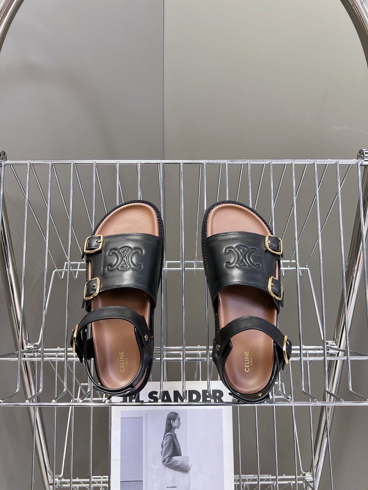 Celine 2026 Clea Triomphe Sandals Cowhide 795153