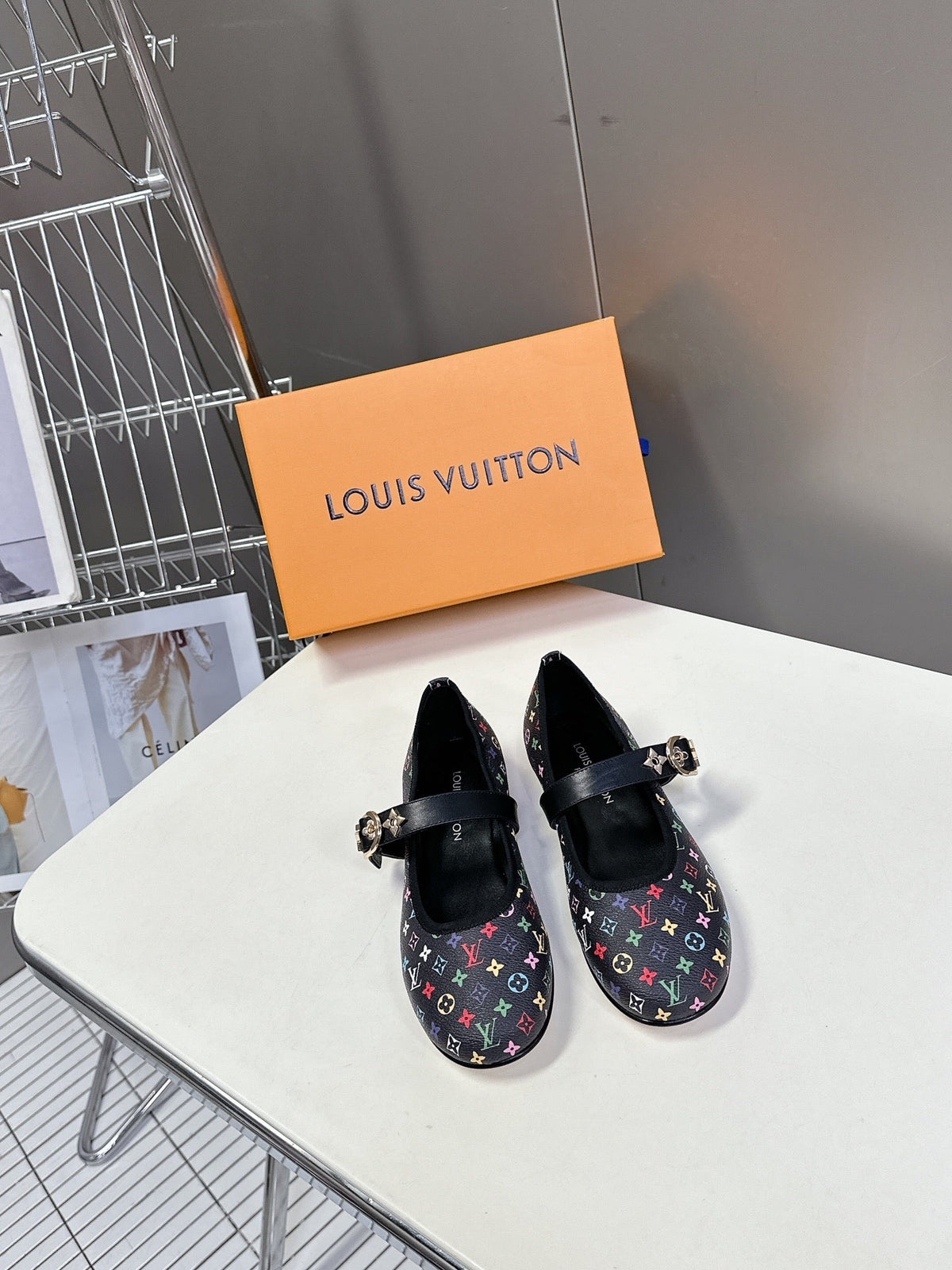 LV Romy Flat Black with Monogram Multicolore Leather 220419