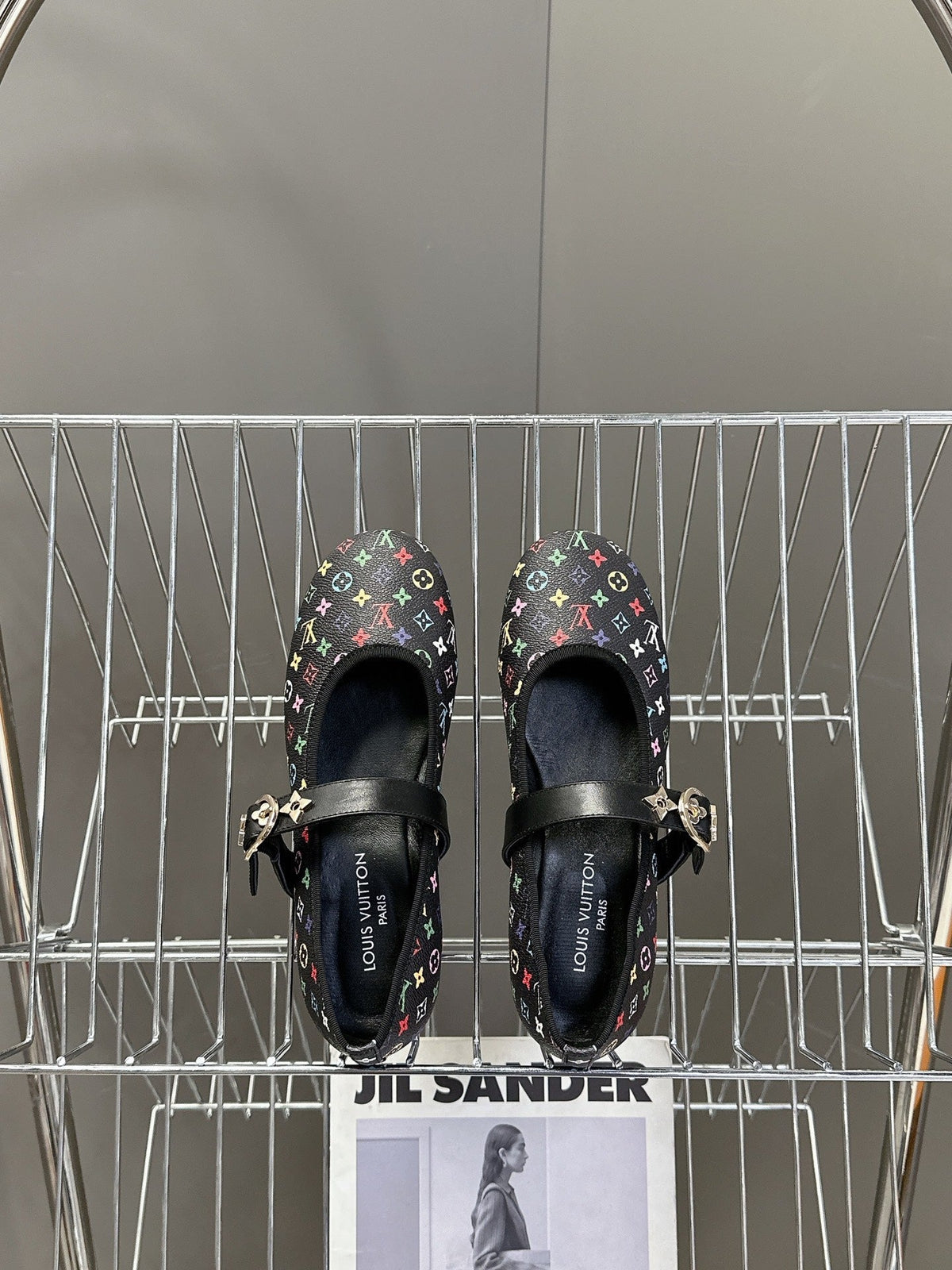 LV Romy Flat Black with Monogram Multicolore Leather 220419