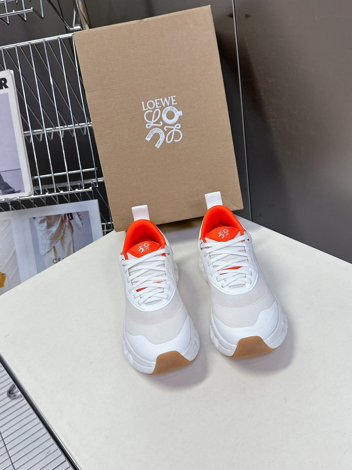 Loewe x On Cioudtilt White Orange Sneaker Mesh Rubber