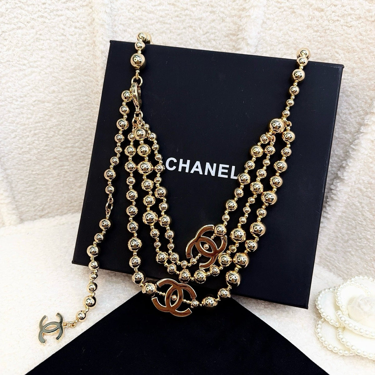 Chanel 2026 CC Logo Beaded Waist Chain Belt 217367